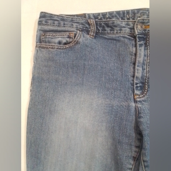 Vintage Michael Kors Y2k White Stitch Straight Leg Distressed Denim size 12/33 - Picture 5 of 12